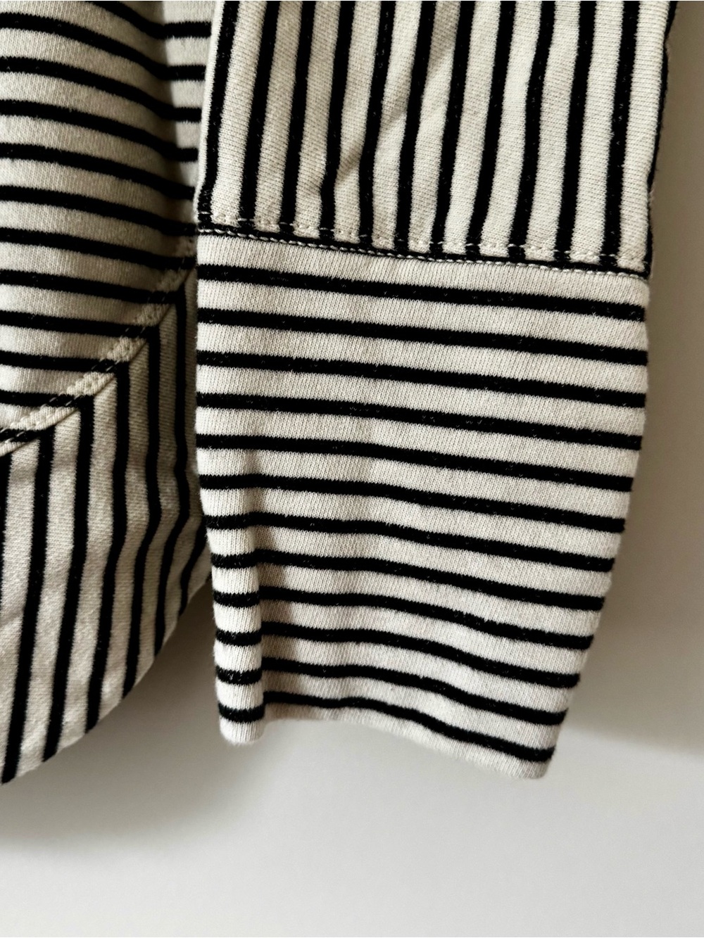 Anthro Pilcro Cotton Spliced Henley Top, Ivory / Black Stripe – Size Medium - Picture 5 of 8